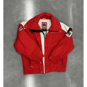 Vintage Solus Celtech‎ Ski Jacket Red White 90s Men's Large Retro Winter Coat